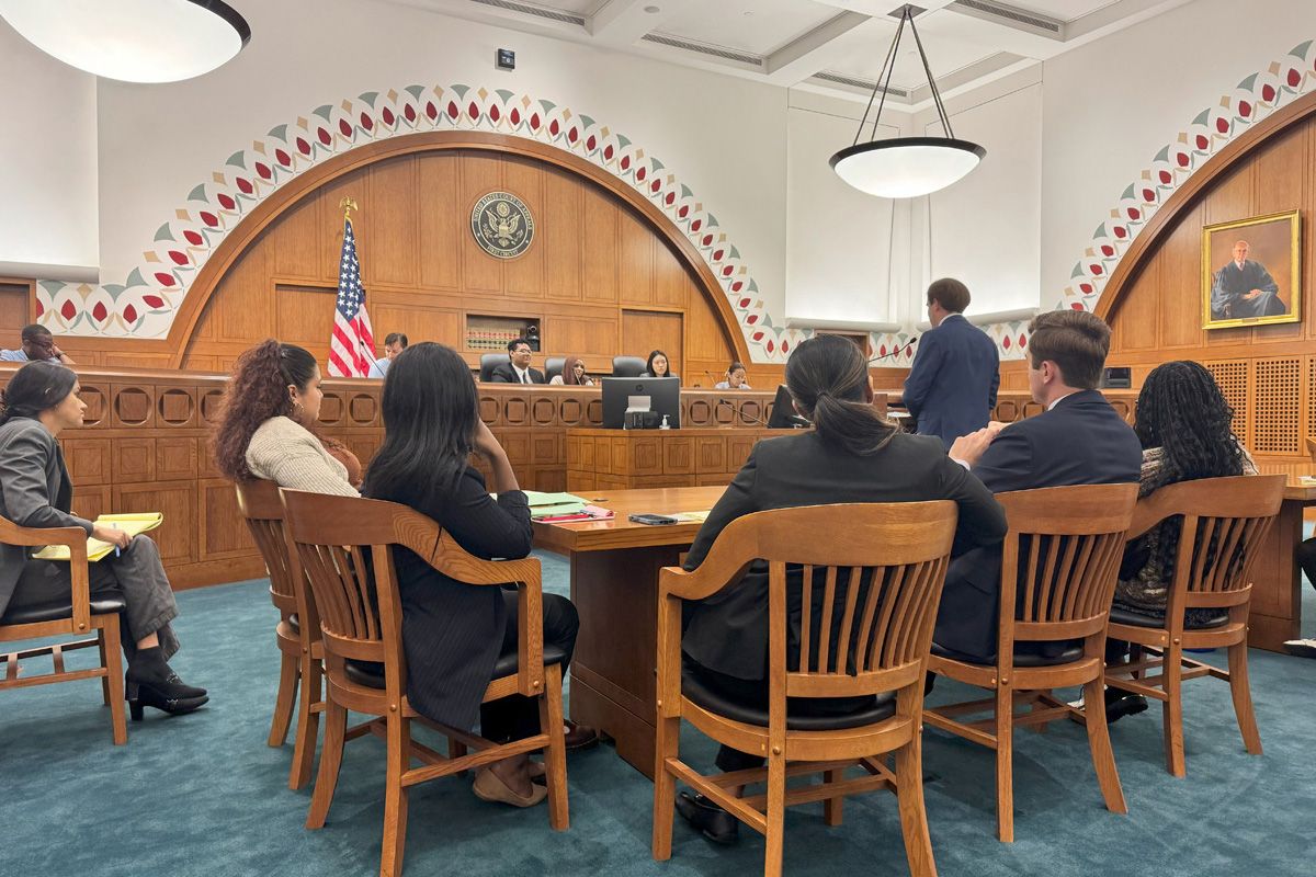 high school in courtroom